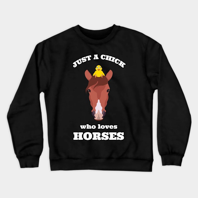 Funny Horse Chick Crewneck Sweatshirt by sqwear